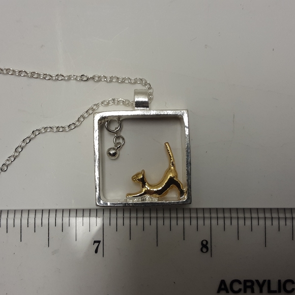 GOLD and SILVER CAT NECKLACE - Picture 3 of 4